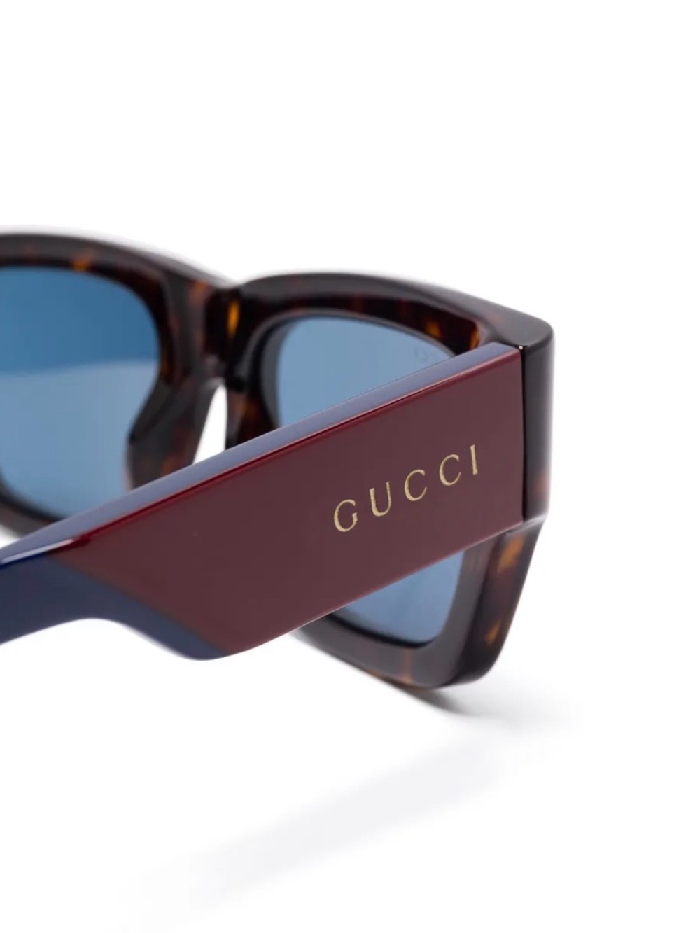 New Gucci GG1668S 002 Havana Sunglasses with Burgundy & Blue Temples Authentic - Picture 5 of 5